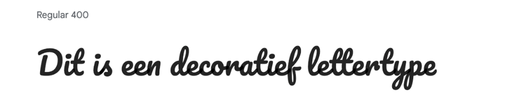 De afbeelding laat een voorbeeld van een decoratief lettertype zien.